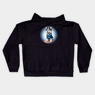 Power Husky Snowboarder Kids Hoodie